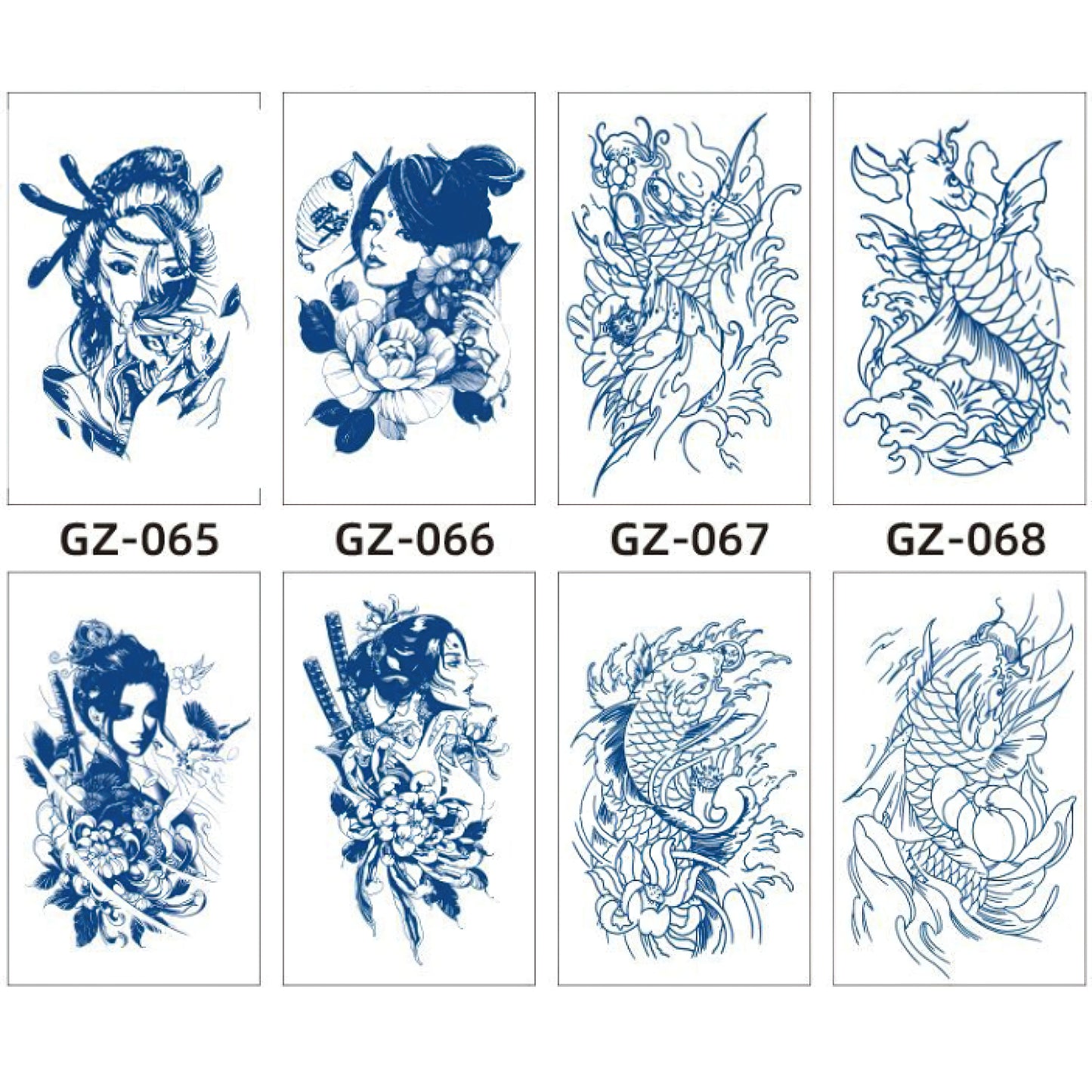 8 Sheets Semi-Permanent Tattoo Half Arm (18*11CM)