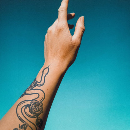 8 Sheets Semi Permanent Snake Tattoos Stickers