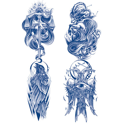 4 Sheet Angel Raven Goat Extra Large Semi-Permanent Tattoo