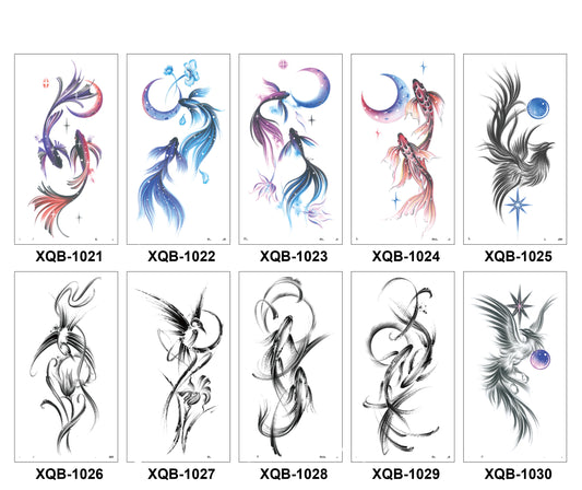 10 Sheets Art Waterproof Half Arm Temporary Tatto