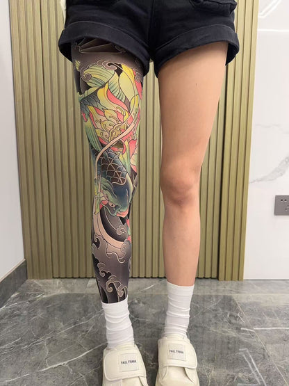 Ultra-clear Highly Elastic Seamless Tattoo Sleeve&Tattoo Stocking Set(2 Sheets)
