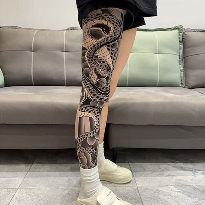 Ultra-clear Highly Elastic Seamless Tattoo Sleeve&Tattoo Stocking Set(2 Sheets)