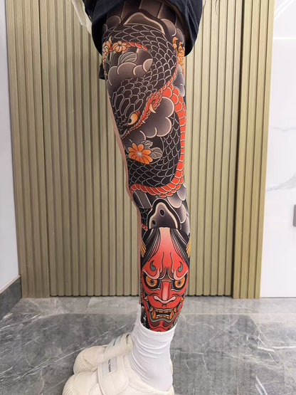 Ultra-clear Highly Elastic Seamless Tattoo Sleeve&Tattoo Stocking Set(2 Sheets)