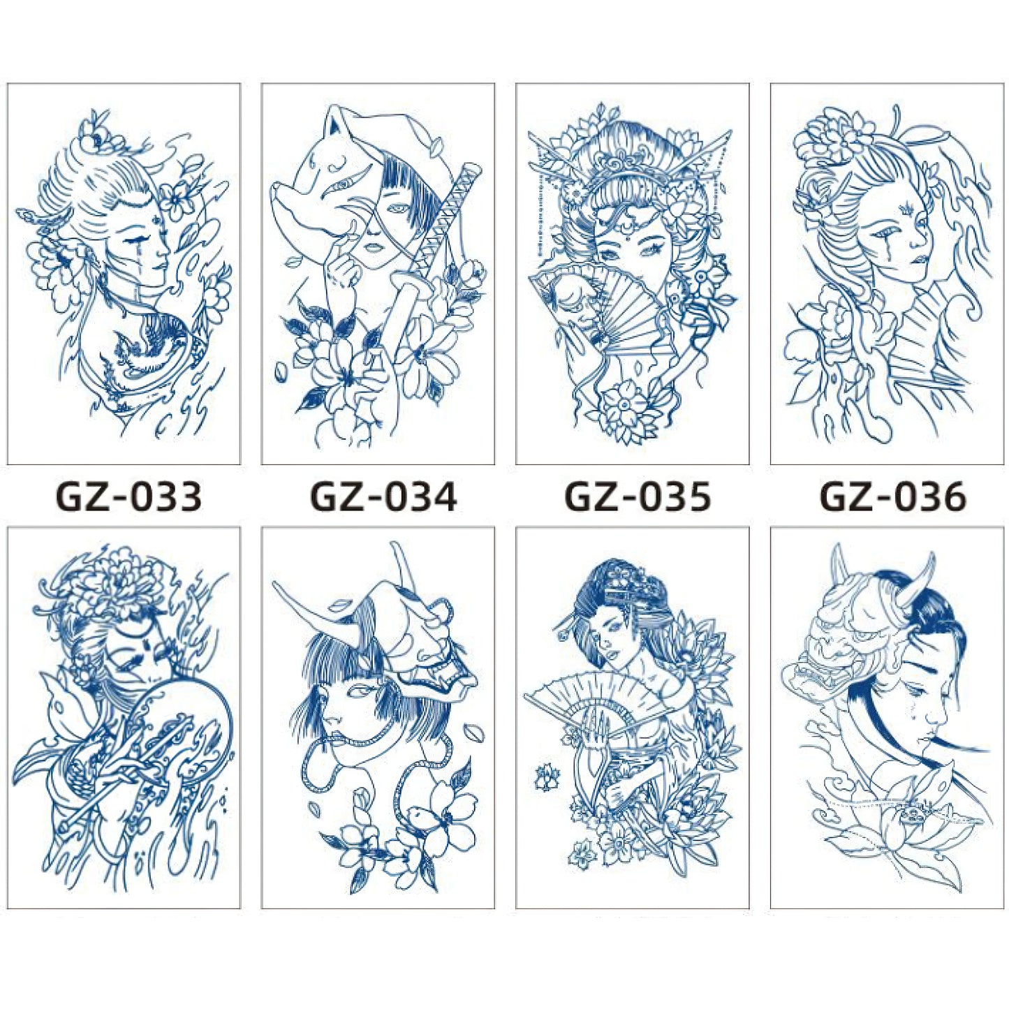 8 Sheets Semi-Permanent Tattoo Half Arm (18*11CM)