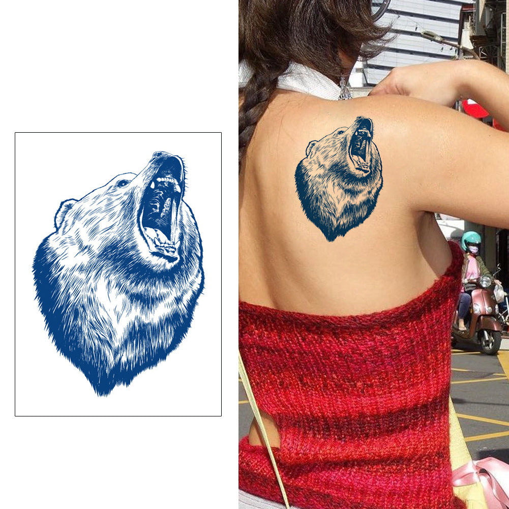 5 Sheets Semi-Permanent Forest Bear Tattoo Stickers
