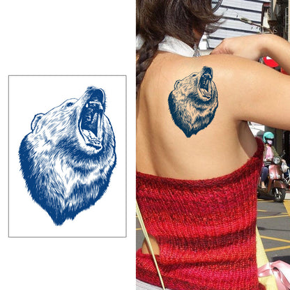 5 Sheets Semi-Permanent Forest Bear Tattoo Stickers