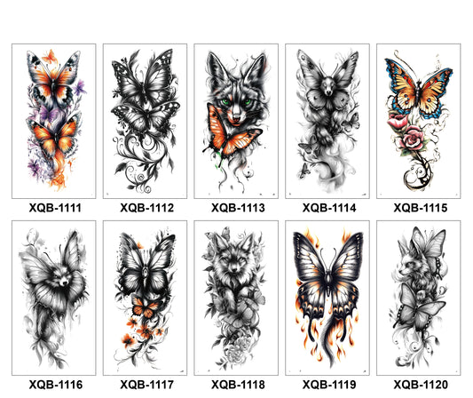 10 Sheets Art Waterproof Half Arm Temporary Tatto