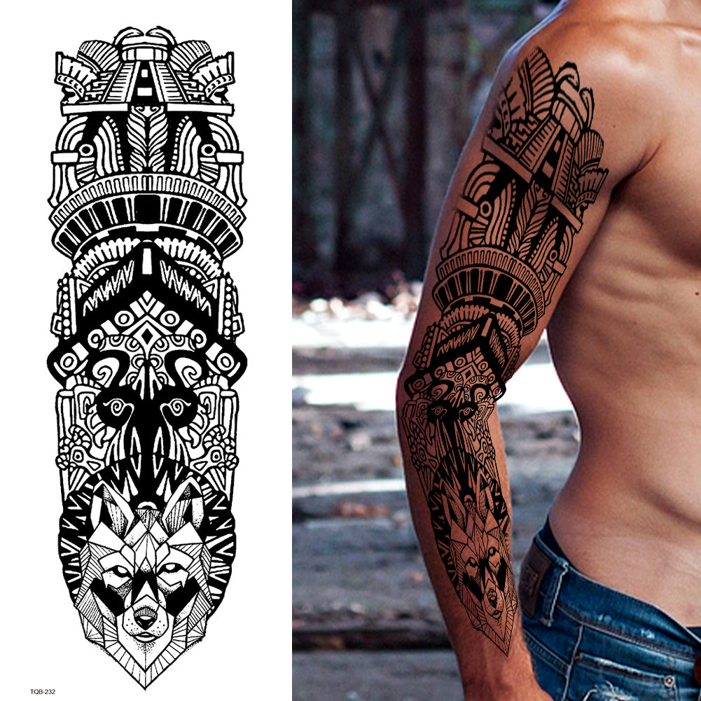 3 Sheets Totem Tribe Tribal Full Arm Sleeves