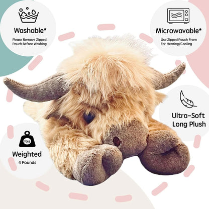 Christmas Sale🐂🎁Cute Cartoon Highland Cow Cuddly Toy🏆High-quality Official Store