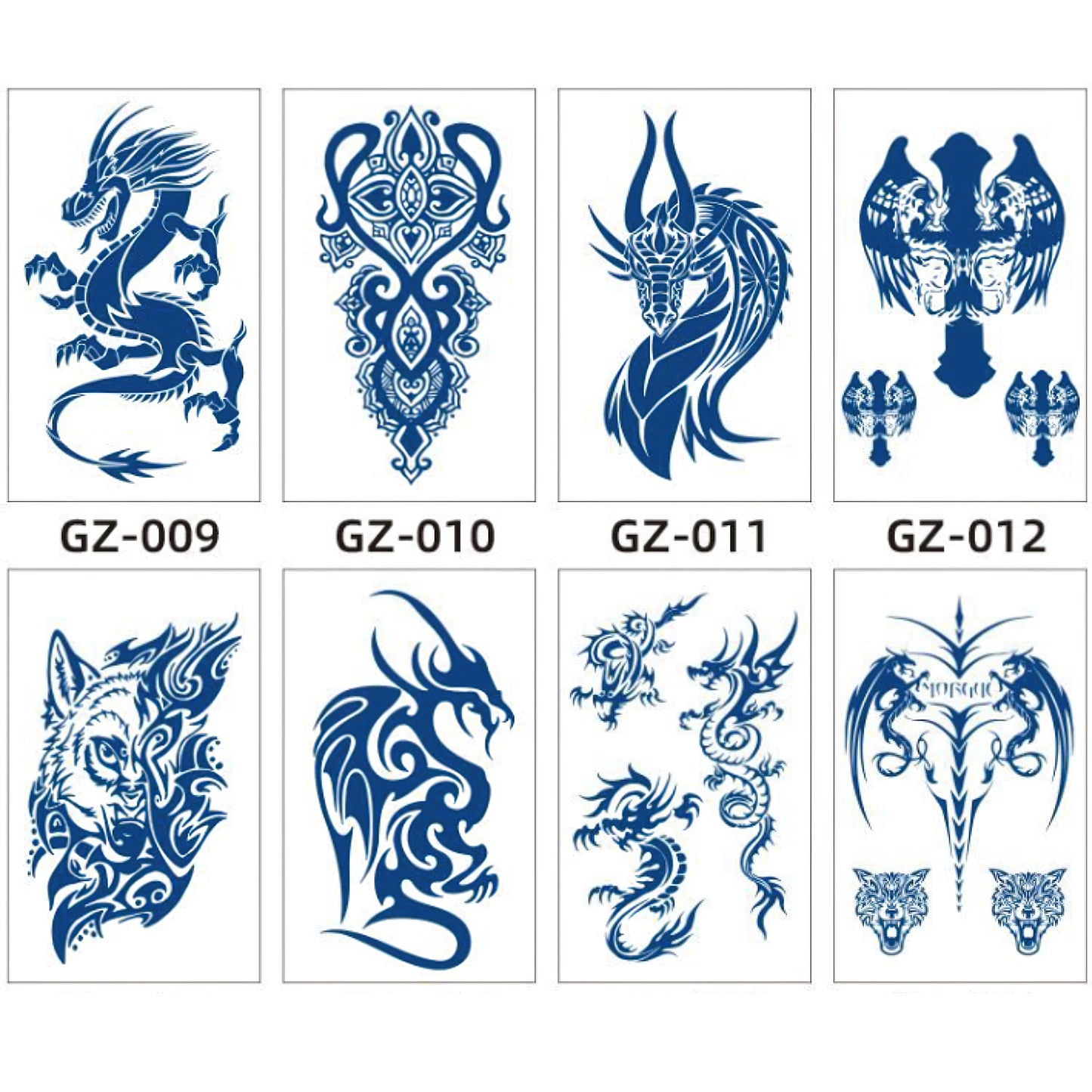 8 Sheets Semi-Permanent Tattoo Half Arm (18*11CM)