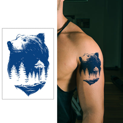5 Sheets Semi-Permanent Forest Bear Tattoo Stickers