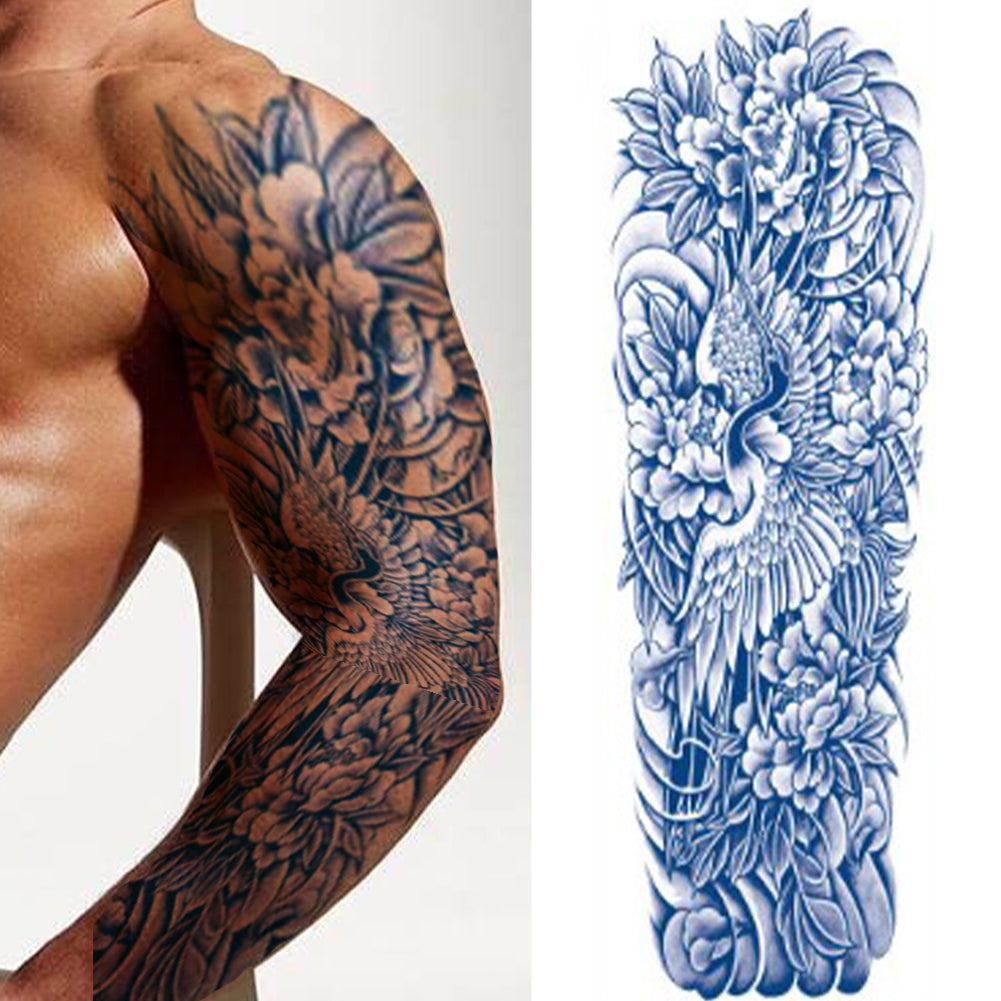 4 Sheets Dragon Wave Semi Permanent Full Arm Sleeves Tattoo