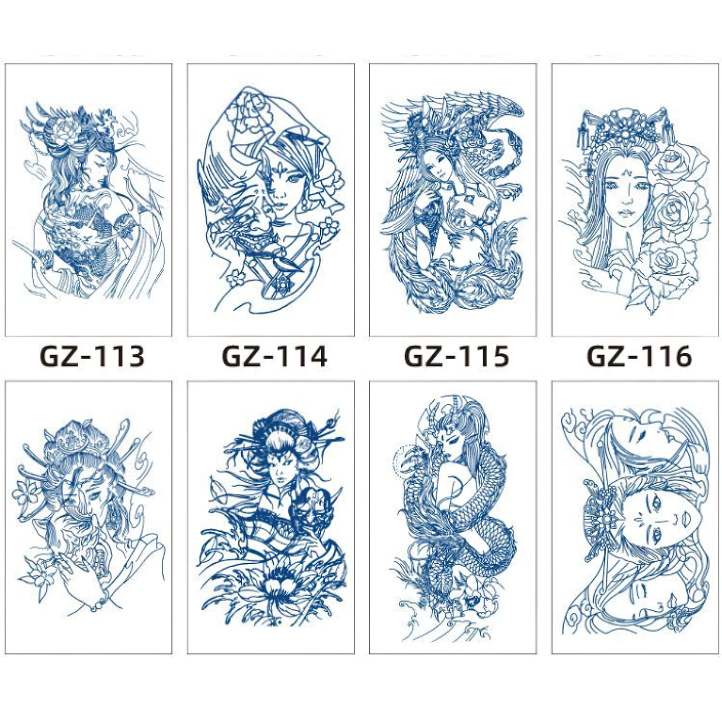 8 Sheets Semi-Permanent Tattoo Half Arm (18*11CM)