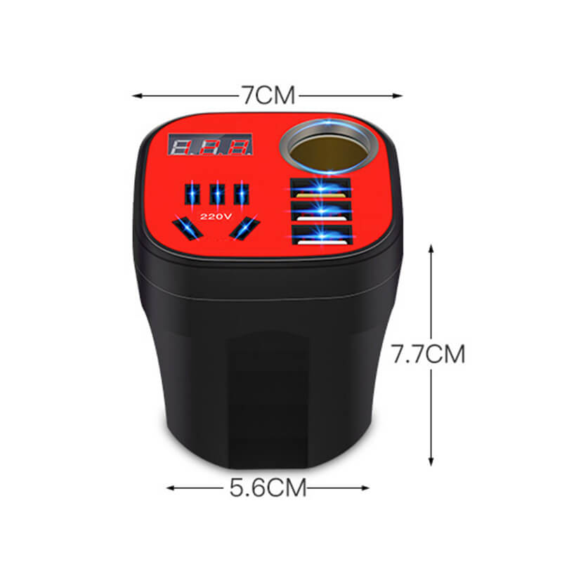 🚗Hot Sale 50% OFF🔥Car mounted cup type inverter converter QC charger