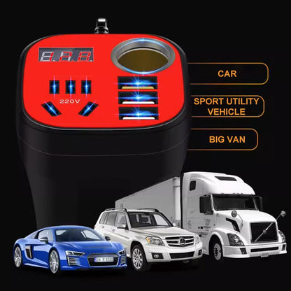 🚗Hot Sale 50% OFF🔥Car mounted cup type inverter converter QC charger