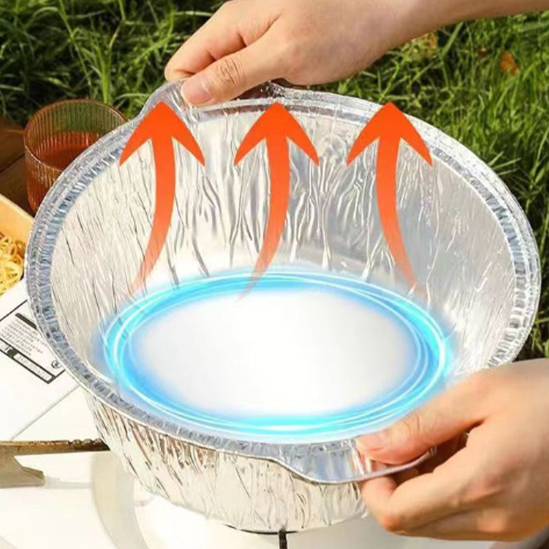 Large capacity picnic tin foil pot with lid (reusable)