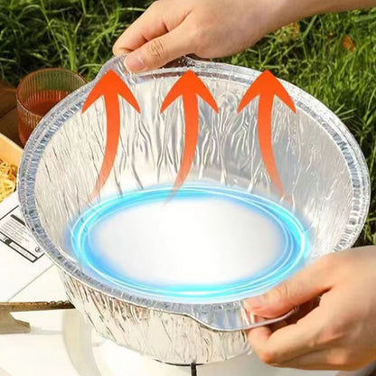Large capacity picnic tin foil pot with lid (reusable)