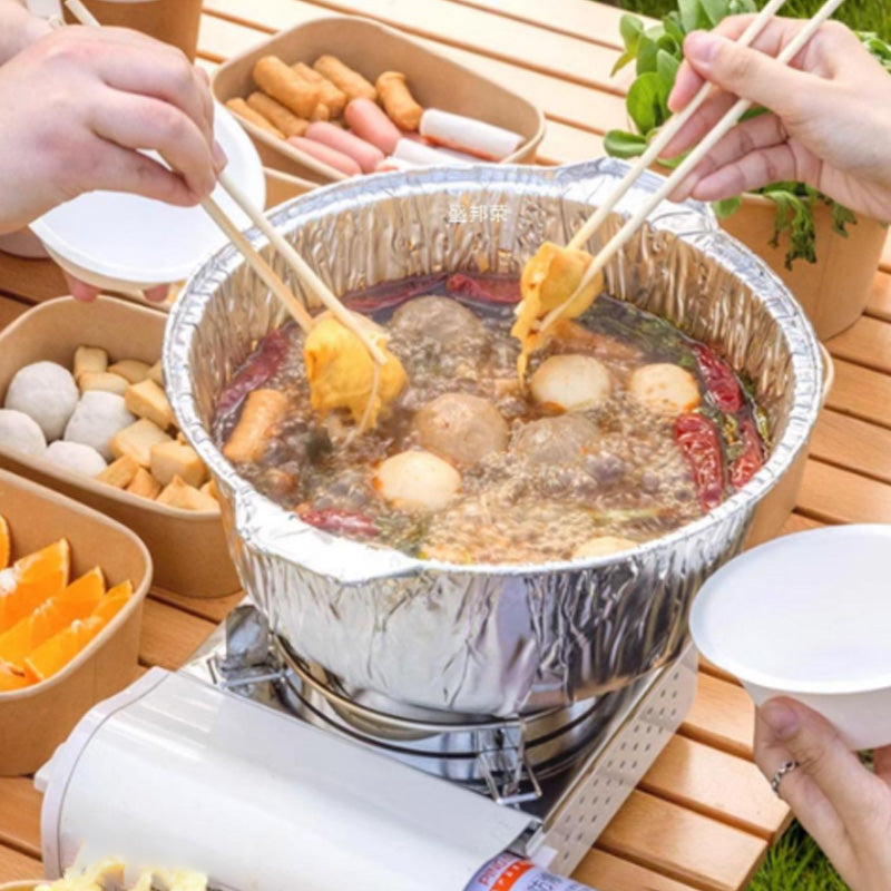 Large capacity picnic tin foil pot with lid (reusable)