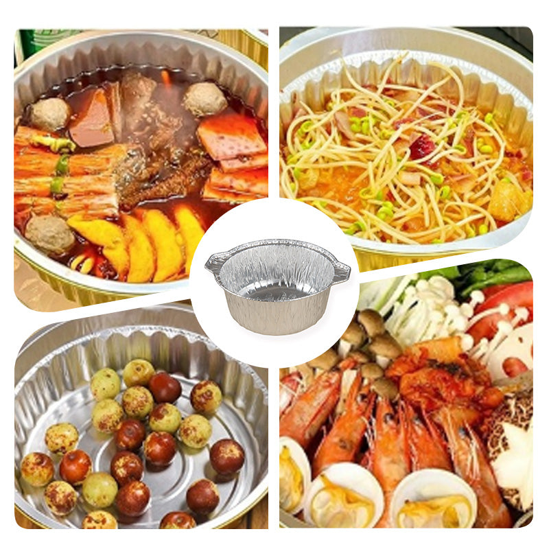 Large capacity picnic tin foil pot with lid (reusable)