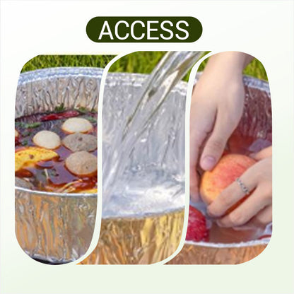 Large capacity picnic tin foil pot with lid (reusable)