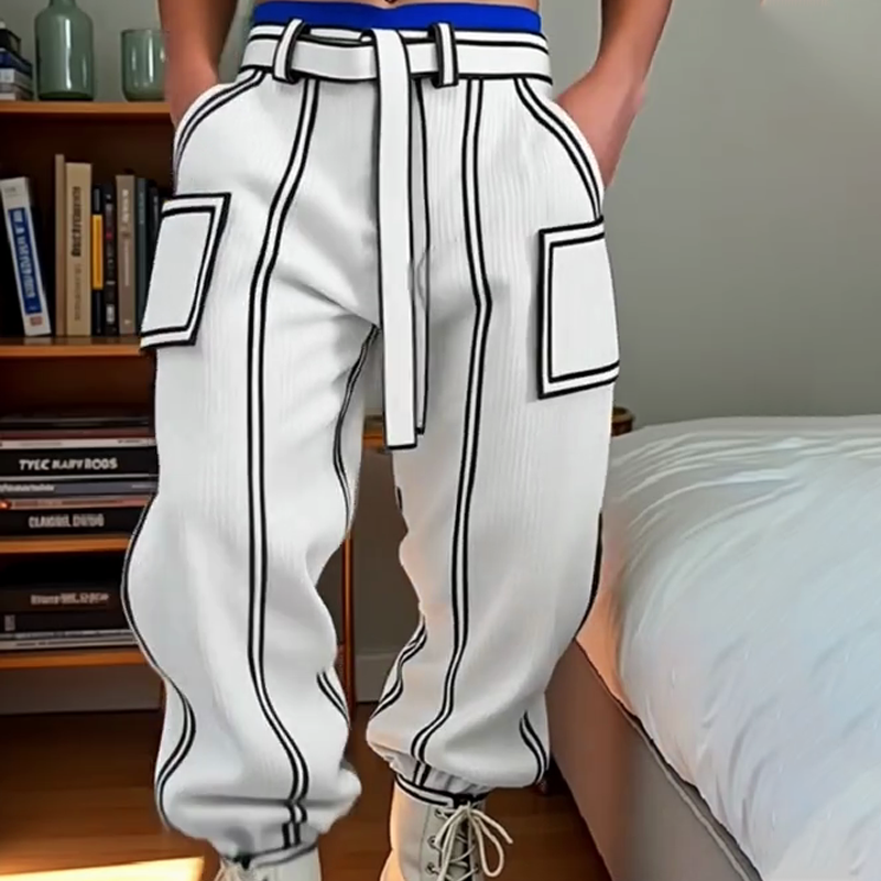 Men's Contrast Stitching Trousers