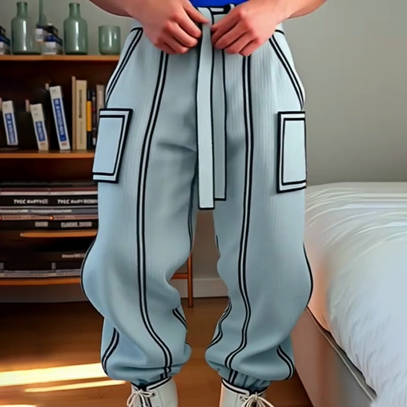 Men's Contrast Stitching Trousers