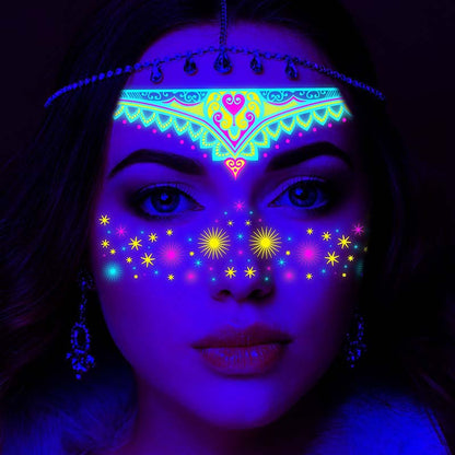 Colorful Fluorescent Waterproof Temporary Tattoos Stickers