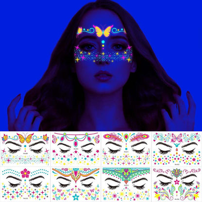 Colorful Fluorescent Waterproof Temporary Tattoos Stickers
