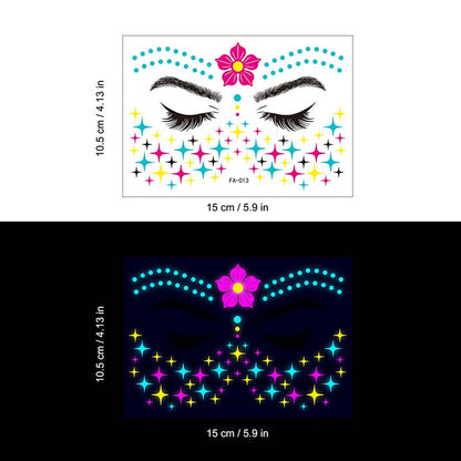 Colorful Fluorescent Waterproof Temporary Tattoos Stickers