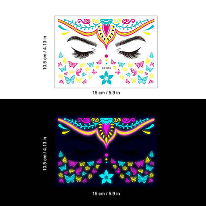 Colorful Fluorescent Waterproof Temporary Tattoos Stickers