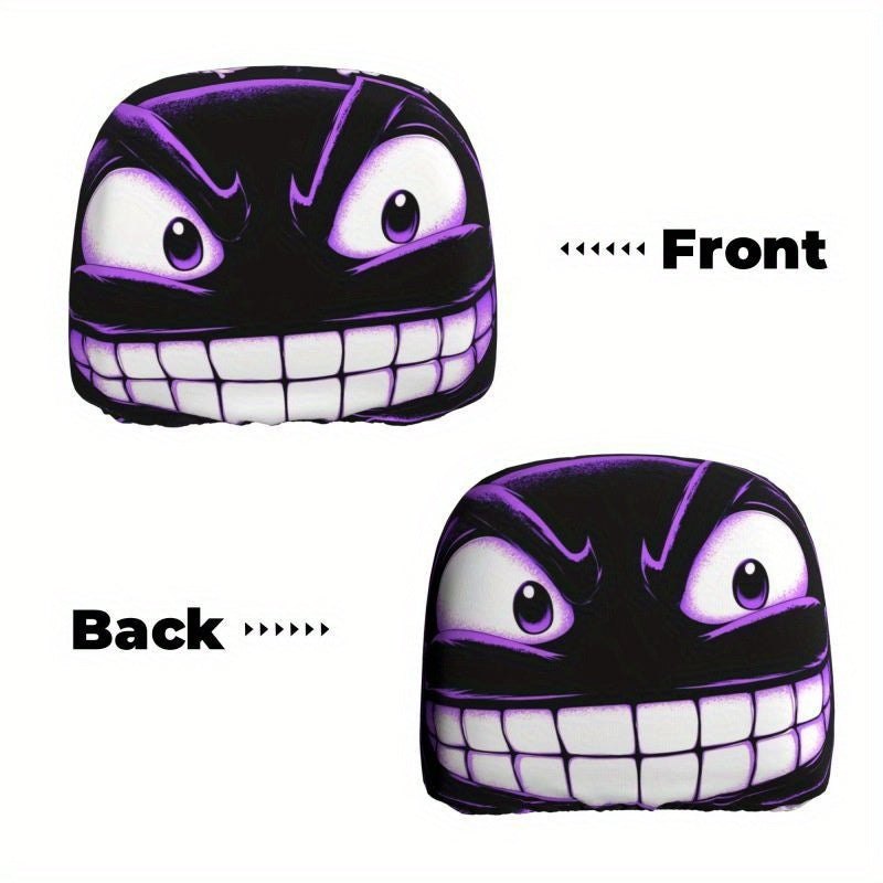 😆 Funny Cartoon Car Headrest Covers – 2PCS Universal Fit 🚗