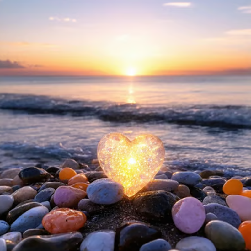 Heart Shaped Healing Synthetic Crystals